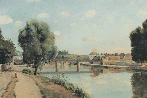 Camille Pissarro: Spoorbrug bij Pontoise