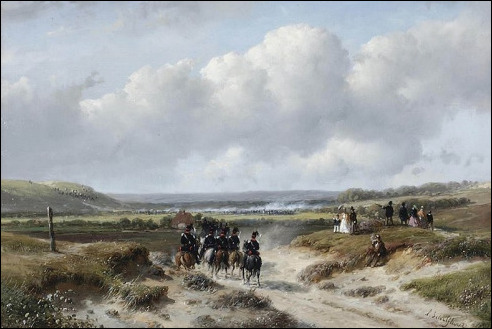 Andreas Schelfhout Manoeuvres garnizoen op Waalsdorpervlakte