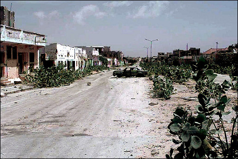 US Army: Verlaten straat in Mogadishu