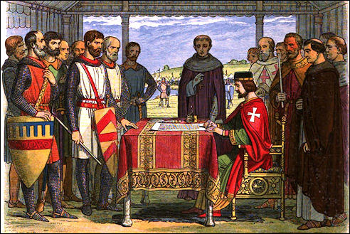 Jan zonder Land ondertekend de Magna Carta