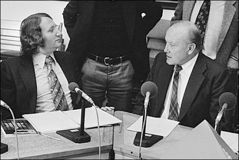 Rabbijn A.S. Soetendorp en A.J. van der Leeuw in 1979