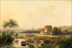 Andreas Schelfhout: Rivierenlandschap bij Haarlem